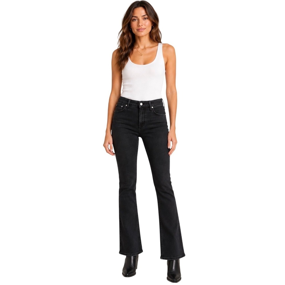 Madewell Black Slim Demi‎ Boot Jeans Women's 27 Dark Wash Stretch